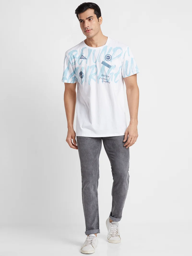 جلو باص Globus Men Charcoal Mid Rise Stretchable Tapered Fit Jeans